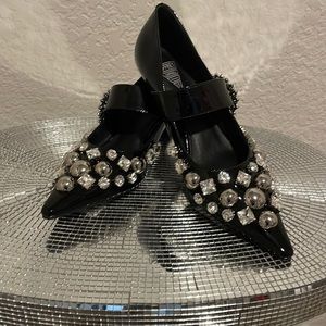 Brand-new patent leather with rhinestone Jeffrey Campbell Velcro strap size 7